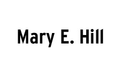 Sponsor logo: Mary E. Hill wordmark