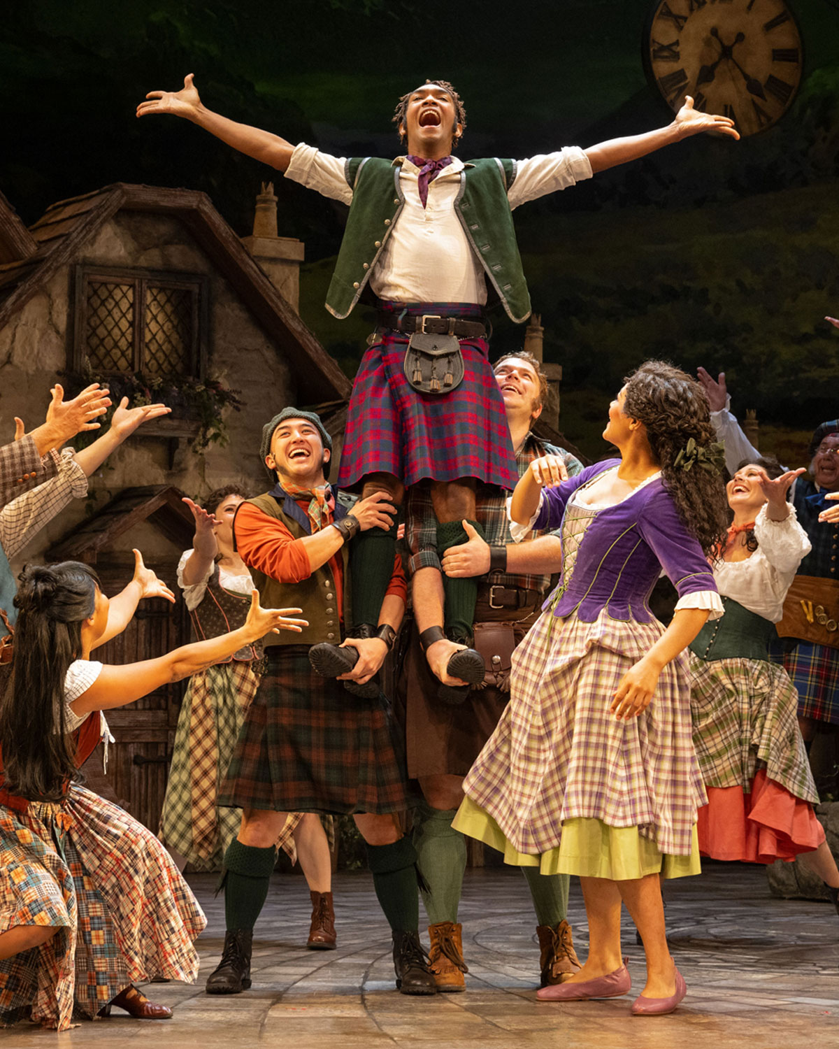 The cast of Lerner and Loewe’s Brigadoon. Photo by David Cooper.