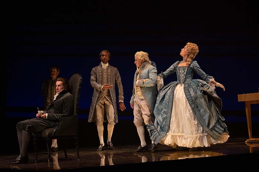 Cosette Derome, Tom Rooney, Michael Therriault, David Andrew Reid and Kristi Frank in Amadeus. Photo by David Cooper.
