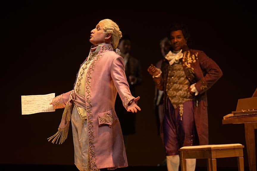 Michael Therriault, Savion Roach, Andrew Broderick and Allan Louis in Amadeus. Photo by David Cooper.
