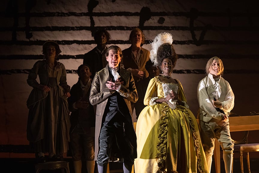 Tom Rooney, Alison Edwards-Crewe and Michael Therriault with members of the Amadeus Ensemble. Photo by David Cooper.