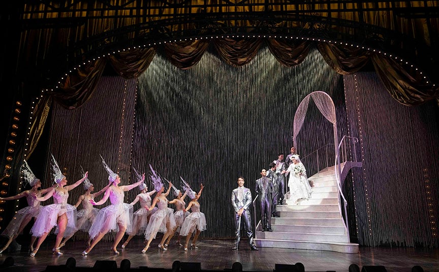 Sara Farb as Fanny Brice with members of the Funny Girl ensemble. Photo by David Cooper.
