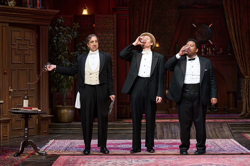 Sanjay Talwar, Martin Happer and Peter Fernandes in One for the Pot. Photo by Michael Cooper.