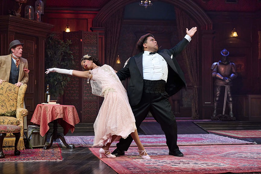 Martin Happer, Camille Eanga-Selenge and Peter Fernandes in One for the Pot. Photo by Michael Cooper.