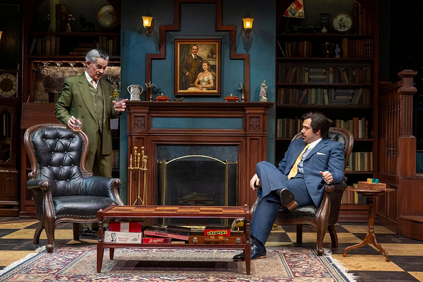 Patrick Galligan as Andrew Wyke and Sepehr Reybod as Milo Tindle in Sleuth. Photo by David Cooper.