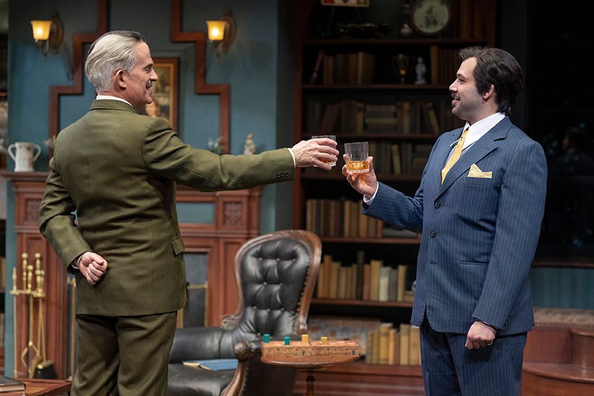 Patrick Galligan as Andrew Wyke and Sepehr Reybod as Milo Tindle in Sleuth. Photo by David Cooper.