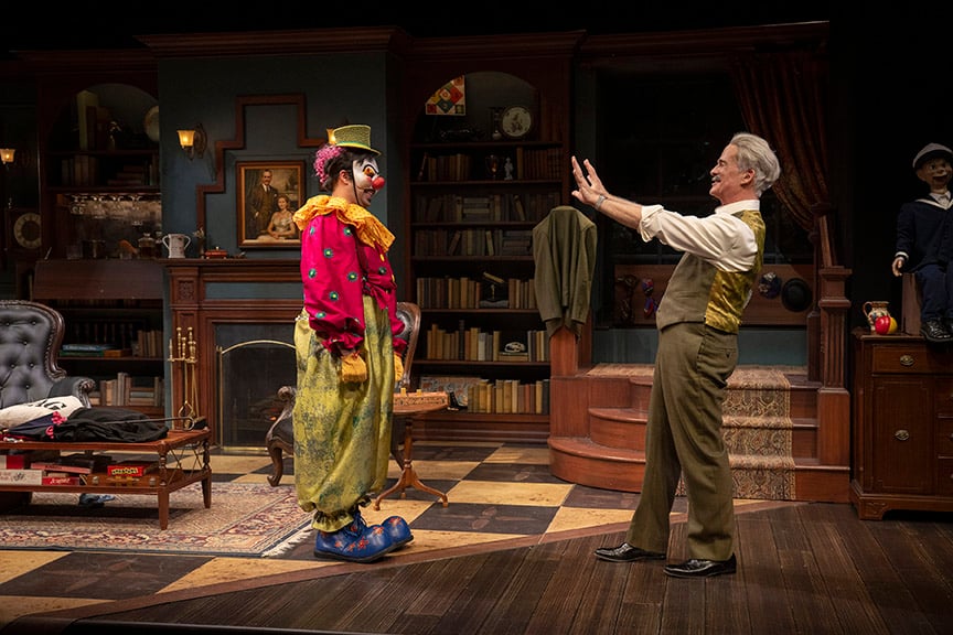Sepehr Reybod as Milo Tindle and Patrick Galligan as Andrew Wyke in Sleuth. Photo by David Cooper.