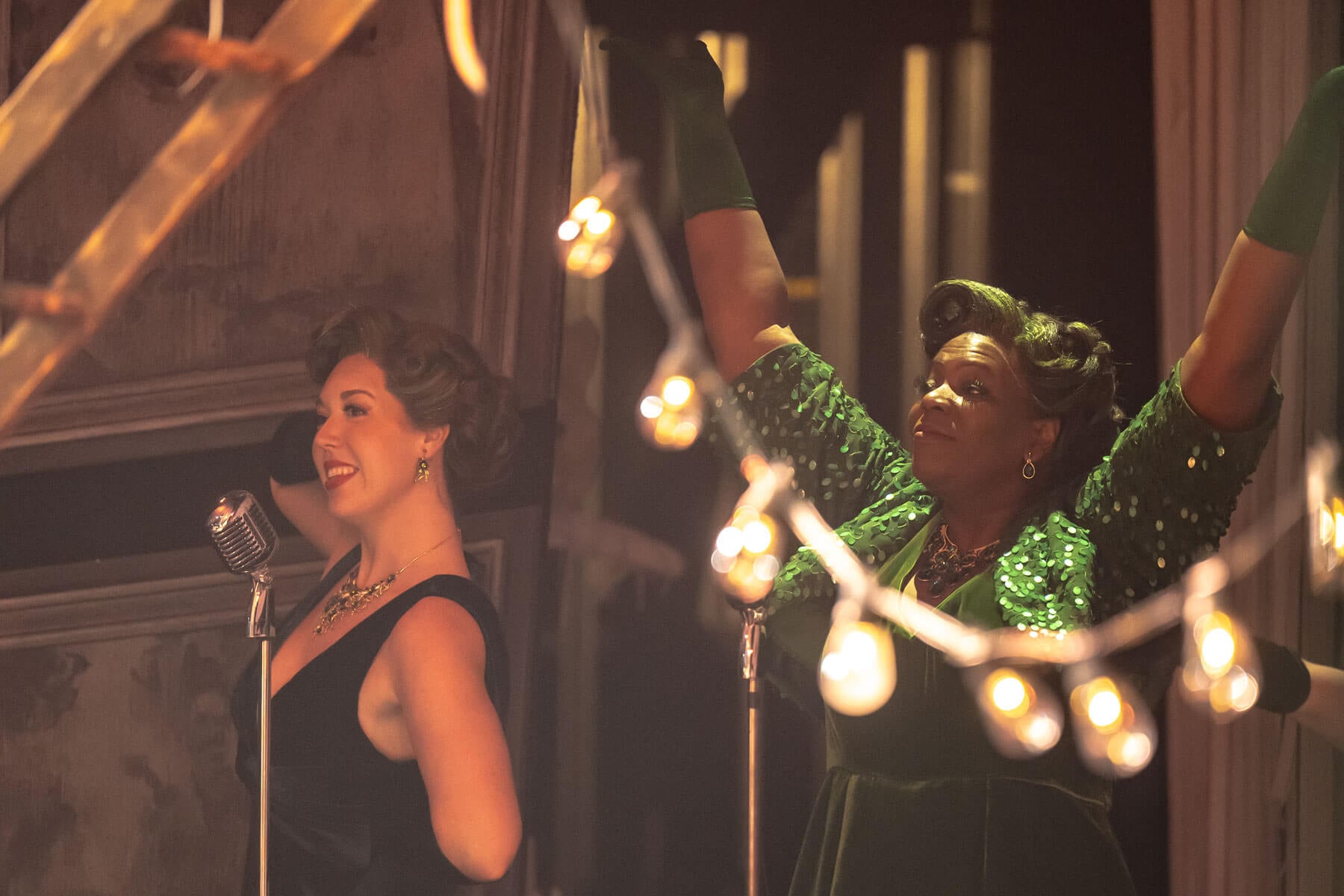 Mikayla Stradiotto and Alana Bridgewater in <em>The Lion, the Witch and the Wardrobe</em> (2025). 