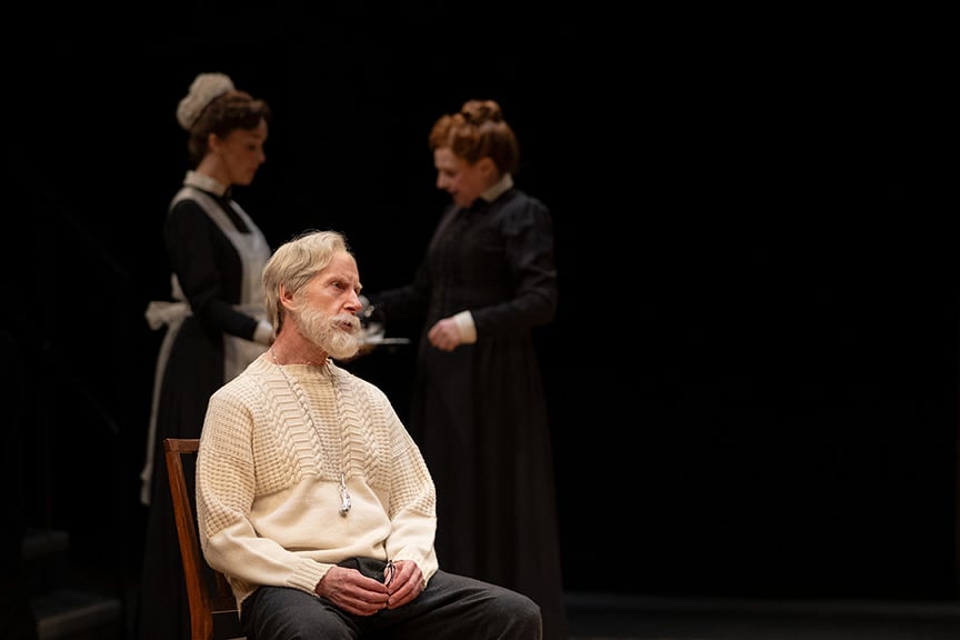 Kristi Frank, Tom Rooney and Fiona Byrne in Heartbreak House. Photo by David Cooper.
